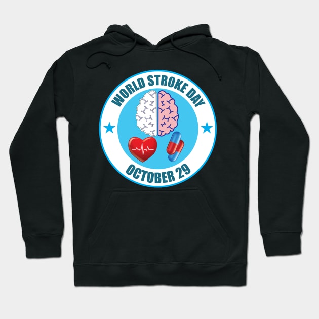 29 october Stroke Day for Awareness Hoodie by ArtoBagsPlus